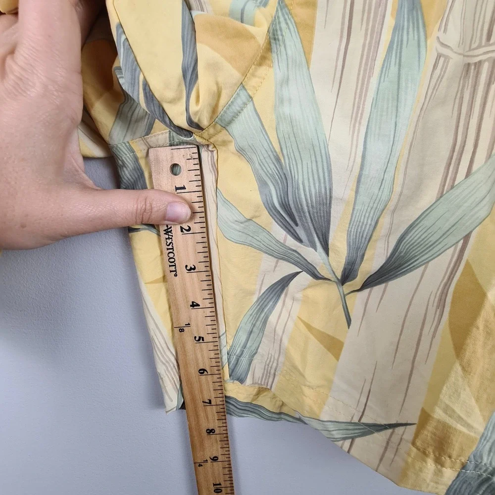 Tommy Bahama VTG XL Yellow Bamboo Tropical Print Nylon Board Shorts Swim Trunks